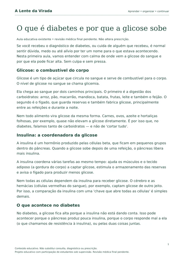 Primeira página do PDF O que é diabetes e por que a glicose sobe