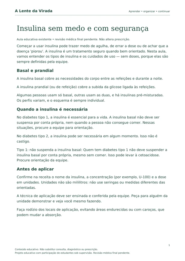 Primeira página do PDF Insulina sem medo e com segurança