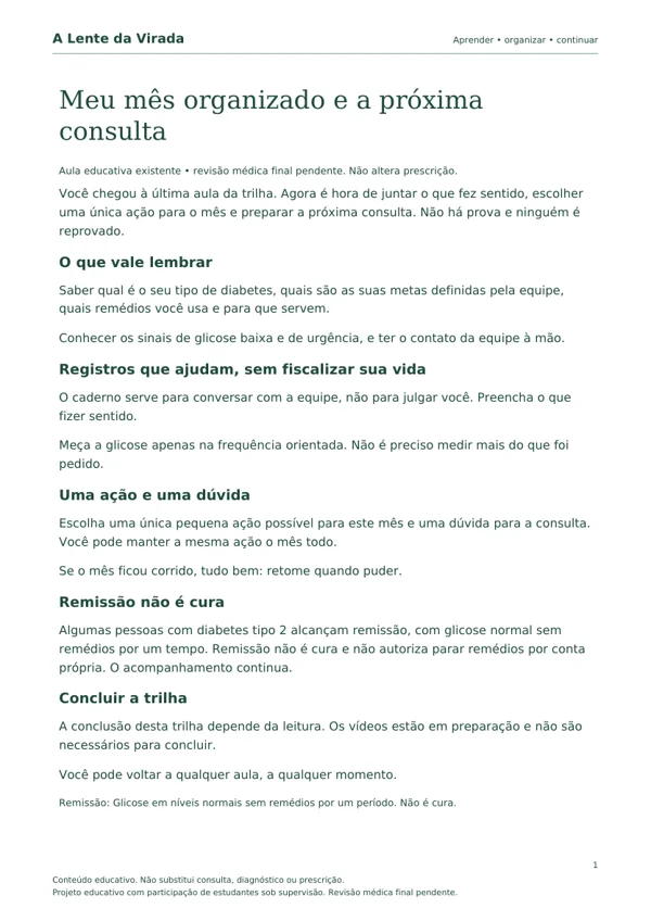 Primeira página do PDF Meu mês organizado e a próxima consulta