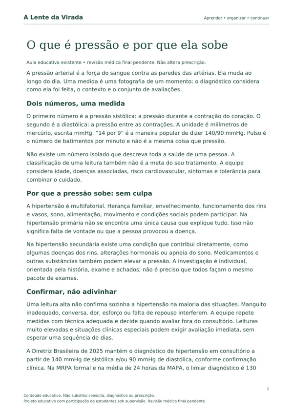 Primeira página do PDF O que é pressão e por que ela sobe