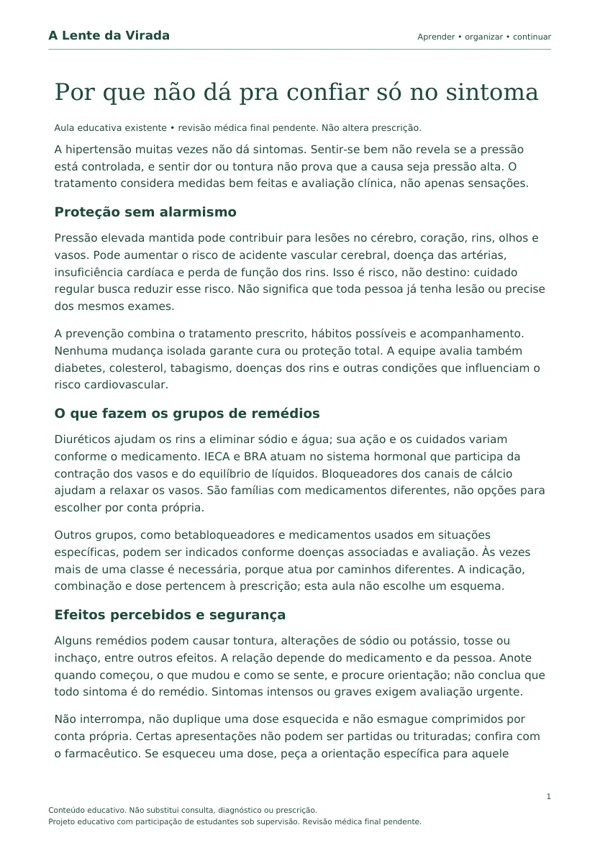Primeira página do PDF Por que não dá pra confiar só no sintoma
