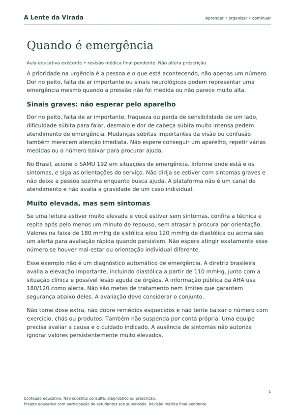 Primeira página do PDF Quando é emergência
