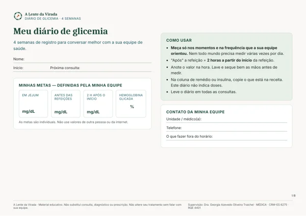 Primeira página do PDF Diário de glicemias