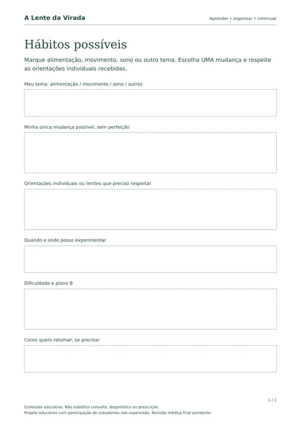 Primeira página do PDF Hábitos possíveis