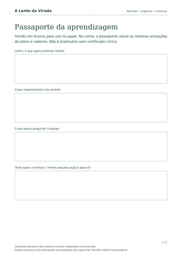 Primeira página do PDF Passaporte da aprendizagem