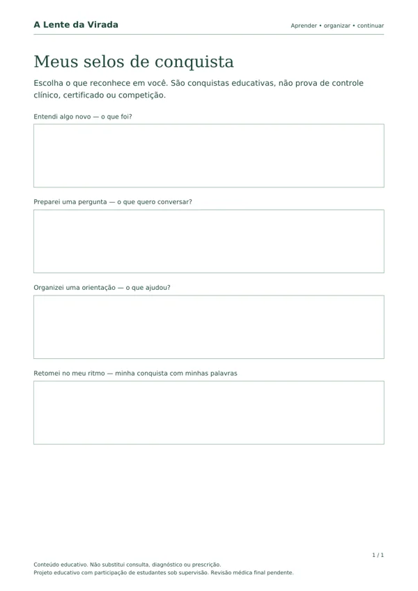 Primeira página do PDF Meus selos de conquista